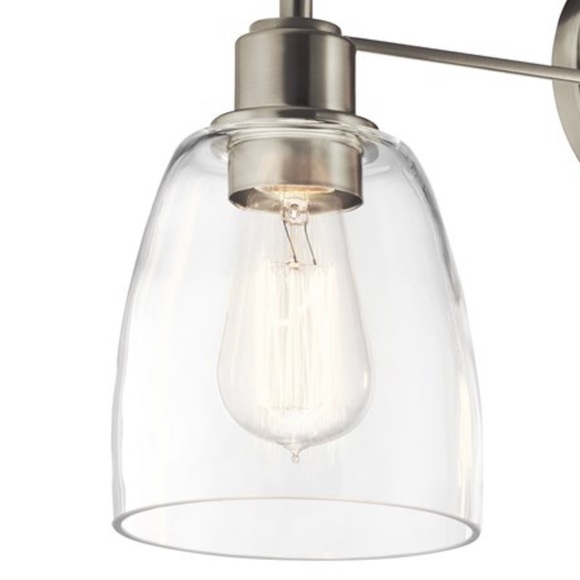 NWT Kichler Meller 24” 3 Light Vanity Light w/ Clear Glass in Brushed Nickel - Picture 5 of 12